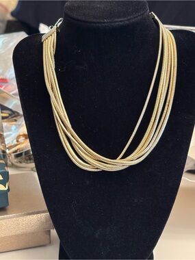 Vintage Coro Multi‑Strand Gold‑Tone Choker Necklace (1950s–60s), 12”-15”